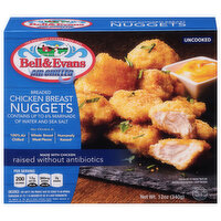 Bell & Evans Uncooked Chicken Breast Nuggets Breaded, 12 Ounce