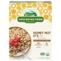 Cascadian Farm Cereal, Honey Nut O's, 9.5 Ounce