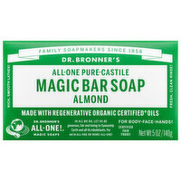 Dr. Bronner's Bar Soap, Pure-Castile, All-One Hemp, Almond, 5 Ounce