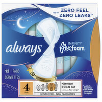 Always Infinity Flex Foam Size 4 with Wings, 13 Each