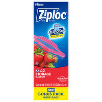 Ziploc Storage Bags Gallon Stay Open, 42 Each