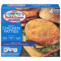 Bell & Evans Air Chilled Breaded Chicken Patties, Uncooked, 16 Ounce