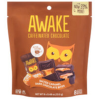 Awake Caffeinated Chocolate Bites Salted Caramel Dark Chocolate, 3.8 Ounce
