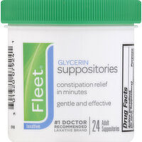 Fleet Glycerin Suppositories Constipation Relief, 24 Each