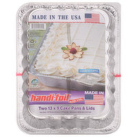 Handi-Foil Cake Pans & Lids, 2 Each