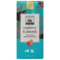 Endangered Species Chocolate, Cranberries Almonds + Dark Chocolate, 72% Cocoa, 3 Ounce