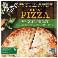 Amy's Kitchen Cheese Frozen Pizza, Veggie Crust, 9.1 Ounce