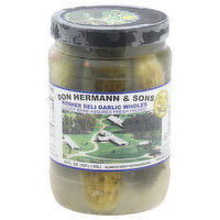 Don Hermann Kosher Dill Half Sour Pickles Whole, 32 Ounce