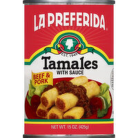 La Preferida Beef & Pork Tamales with Sauce, 15 Ounce