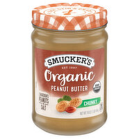 Smucker's Peanut Butter, Natural, Organic, Chunky, 16 Ounce