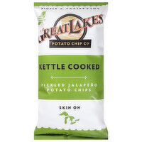 Great Lakes Potato Chip Potato Chips, Picked Jalapeno, Kettle Cooked, 8 Ounce