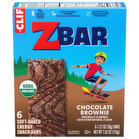 CLIF Kid Organic Chocolate Brownie Baked Whole Grain Energy Snack Bars, 6 Each