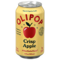OLIPOP Prebiotic Soda, Crisp Apple, 12 Fluid ounce