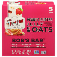 Bob's Red Mill Peanut Butter Jelly & Oats Bob's Bars, 5 Each