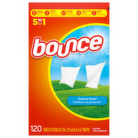 Bounce Outdoor Fresh Scented Fabric Softener Dryer Sheets, 120 Each