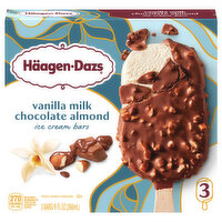 Haagen-Dazs Vanilla Milk Chocolate Almond Ice Cream Bars, 3 Each