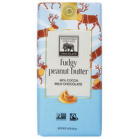 Endangered Species Chocolate, Fudgy Peanut Butter Milk Chocolate Bar, 3 Ounce