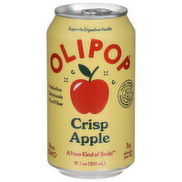 OLIPOP Prebiotic Soda, Crisp Apple, 12 Ounce
