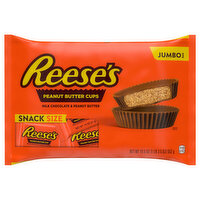 Reese's Peanut Butter Cups, Milk Chocolate & Peanut Butter, Snack Size, Jumbo Bag, 19.5 Ounce