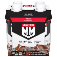 MUSCLE MILK Chocolate Protein Shake, 4 Each