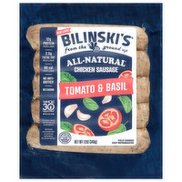 Bilinski's Chicken Sausage, Tomato & Basil, 12 Ounce