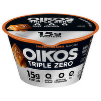 Oikos Greek Yogurt Triple Zero Salted Caramel, 5.3 Ounce