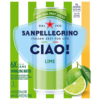 San Pellegrino Ciao! Sparkling Water Lime, 6 Each