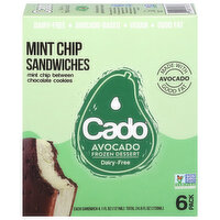 Cado Dairy-Free Frozen Dessert Sandwiches Mint Chip, 6 Each