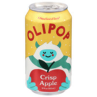 OLIPOP Prebiotic Soda, Crisp Apple, 12 Fluid ounce
