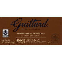 Guittard Baking Bar Unsweetened Chocolate 100% Cocoa, 6 Ounce