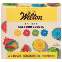 Wilton Red, Yellow, Green and Blue Gel Food Color Set, 4-Count, 4 Each