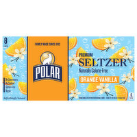 Polar Seltzer Orange Vanilla, 8 Each