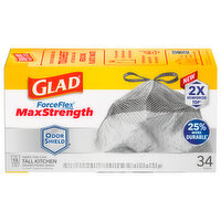 Glad 13 Gallon ForceFlex Drawstring Odor Shield, 34 Each