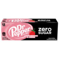 Dr. Pepper Zero Strawberries & Cream, 12 Each