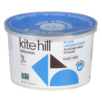 Kite Hill Almond Milk Yogurt, Dairy Free, Plain Unsweetened, 16 Ounce