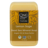 One With Nature Lemon Sage Dead Sea Mineral Bar Soap, 7 Ounce