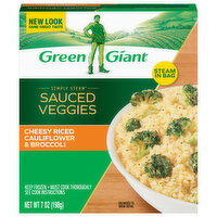 Green Giant Simply Steam Riced Cauliflower, Broccoli Florets & Cheese Sauce, 7 Ounce