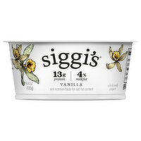 Siggi's Yogurt, Whole-Milk, Icelandic Style Cream-Skyr, Strained, Vanilla, 4.4 Ounce