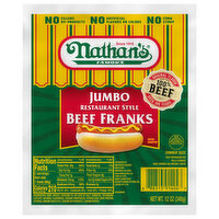 12oz Nathan's Jumbo Restaurant Style Beef Franks, 12 Ounce