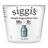 Siggi's Icelandic Skyr Nonfat Yogurt, Plain, 5.3 Ounce