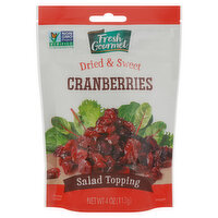 Fresh Gourmet Cranberries, Dried & Sweet, 4 Ounce