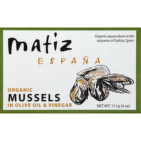 Matiz Organic Mussels in Olive Oil, 4 Ounce