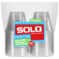 Solo Cups, Clear, 9 Ounce, 40 Each