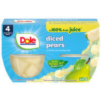 Dole Diced Pears in 100% Fruit Juice, 4 Each