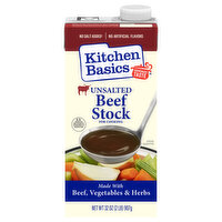 Kitchen Basics Unsalted Beef Stock, 32 Ounce
