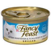 Purely Fancy Feast Grilled Gravy Wet Cat Food, Ocean Whitefish & Tuna Feast, 3 Ounce