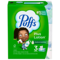 Puffs Plus Lotion Facial Tissues, 3 Each