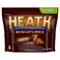 HEATH English Toffee Bar, Milk Chocolate, Miniatures, Share Pack, 10.2 Ounce