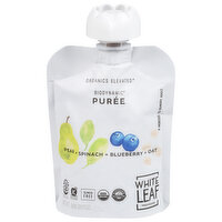 White Leaf Pouch Pear Spinach Blueberry Oat, 3.17 Ounce