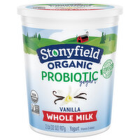 Stonyfield Organic Vanilla Whole Milk Probiotic Yogurt, 32 Ounce
